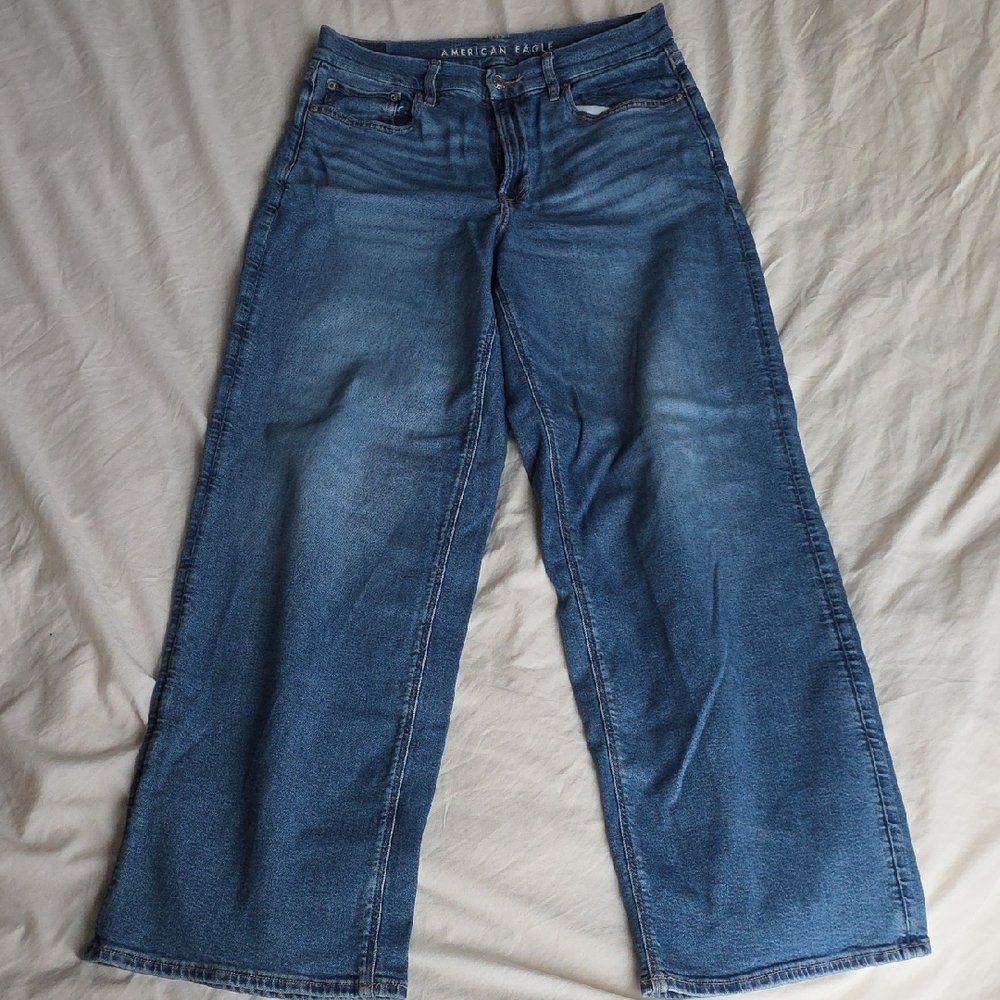 American Eagle Outfitters Women's Curvy Wide Leg Denim Jeans